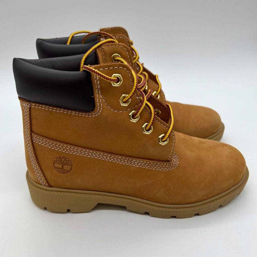 Timberland 6 Inch Premium Waterproof Boots Wheat Nubuck Boys Size 3 TB110760713